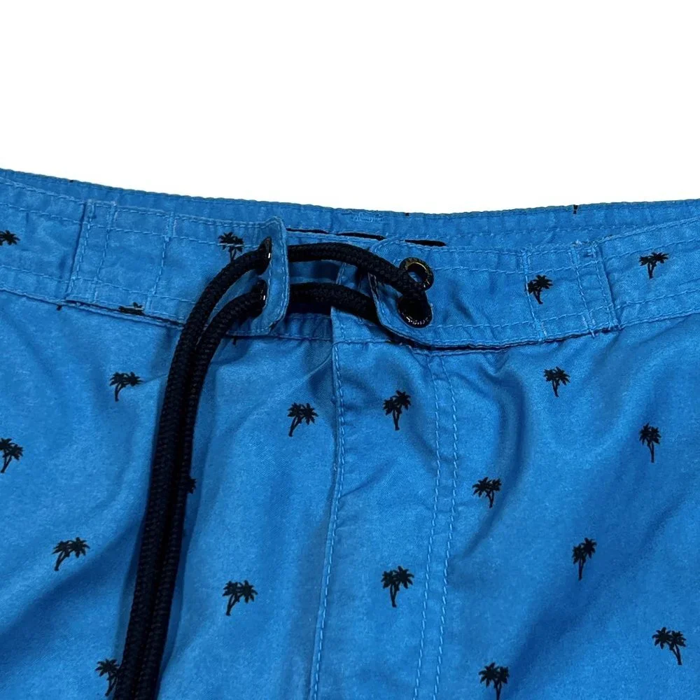 Banana Republic Board Shorts Mens 30 Blue Palm Trees All Over Print Lined‎
